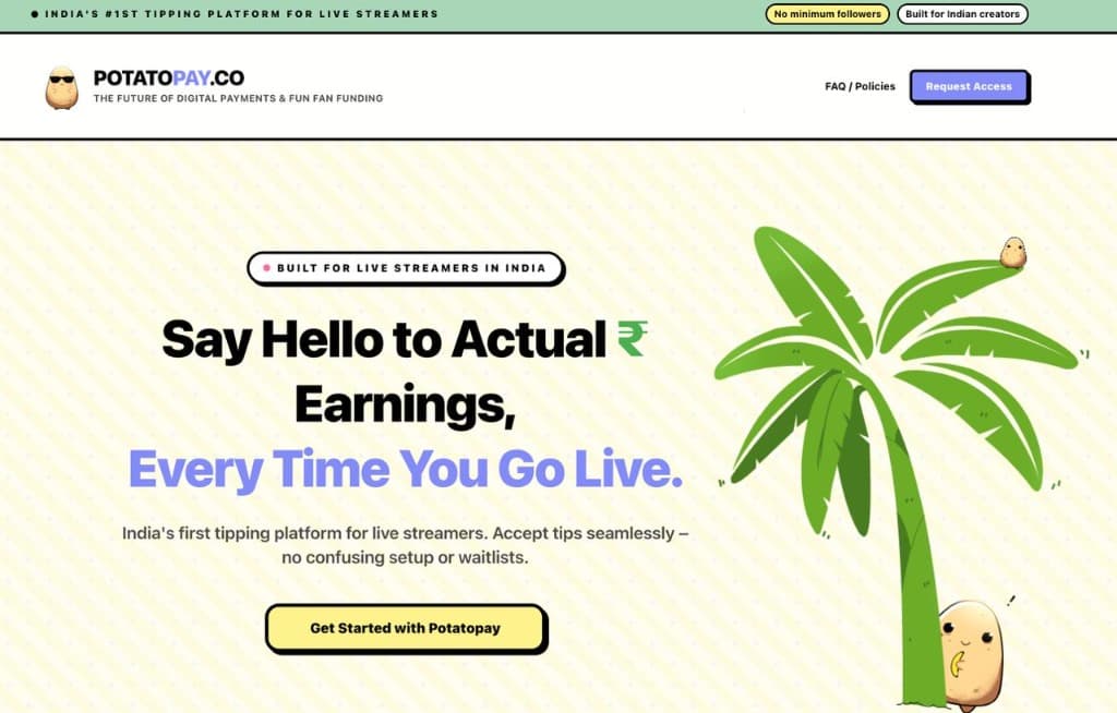 Potatopay.co screenshot