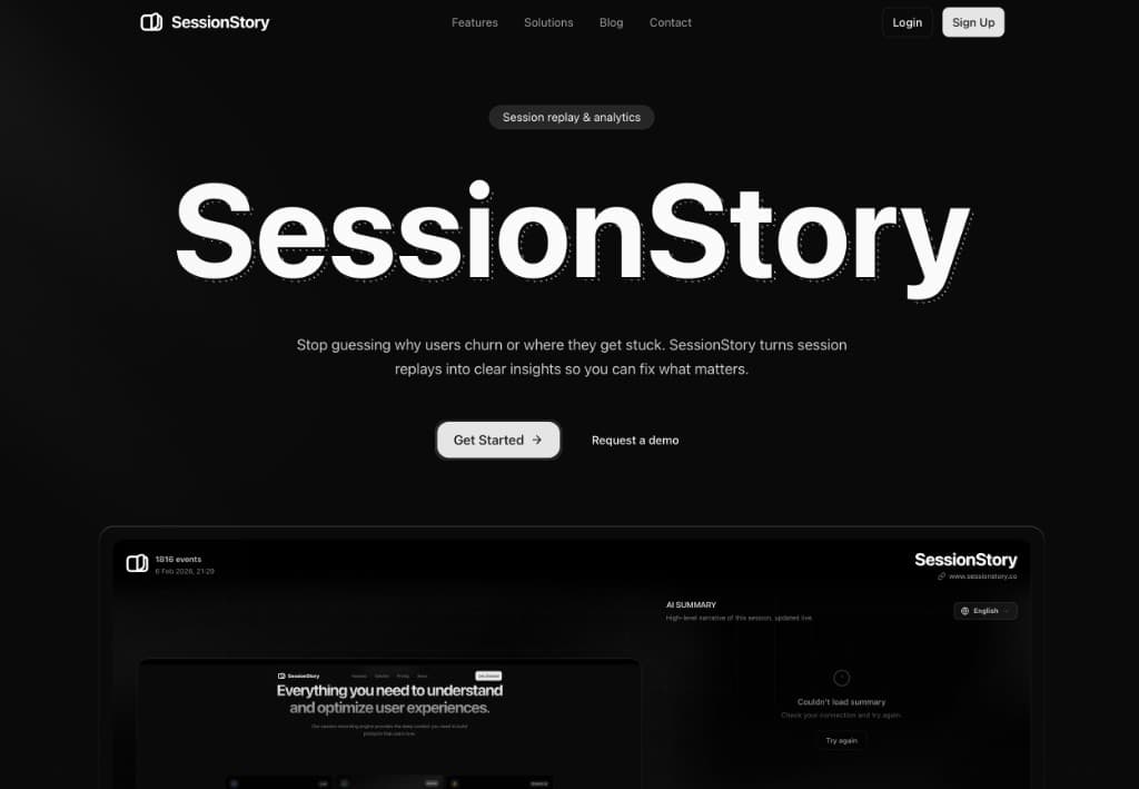 SessionStory screenshot